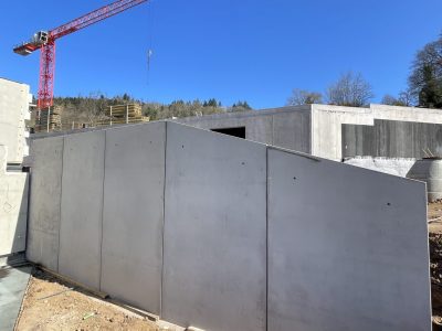 Stützwände aus Massivwänden mit Ortbetonsporn