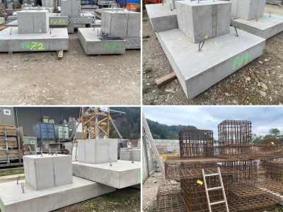 Fundamente für Lärmschutzwand um Großtransformator